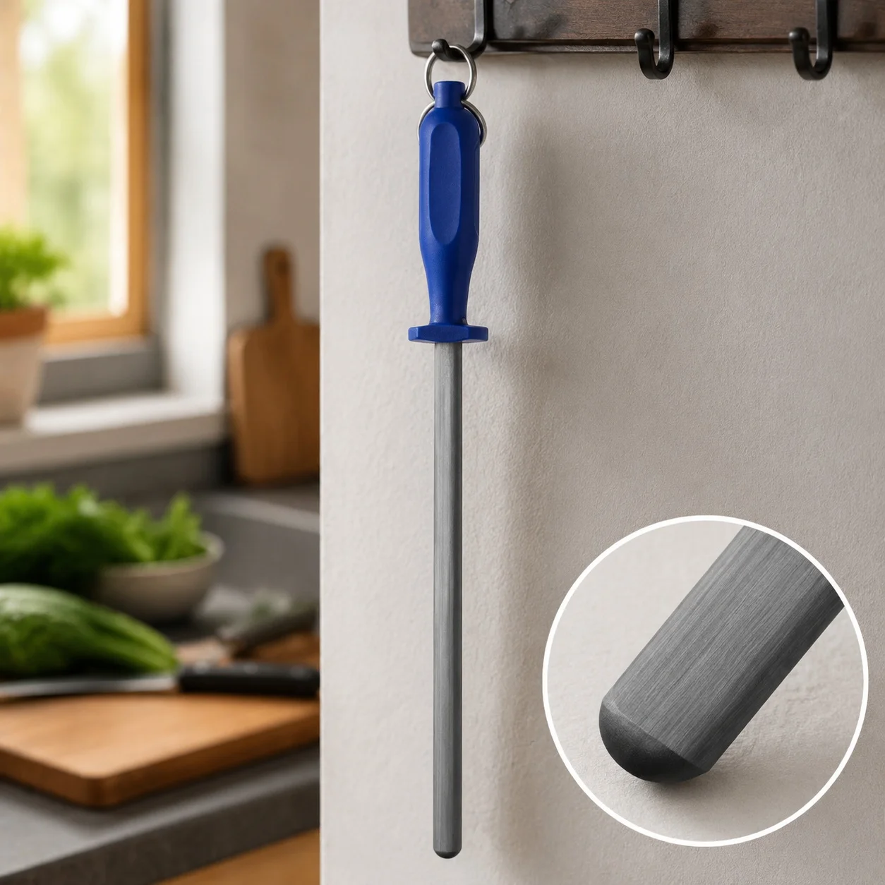 Professional Sharpening Stick For Butcher, Imported Fast Sharpening Tool With Stone,Pork Knife Specific Sharpener For Meat Stall
