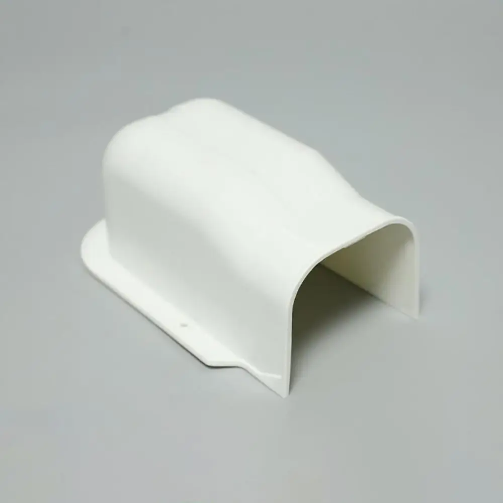 Durable 75*65mm Air Cond Lineset Cover System White PVC Wall Entry Mouth Flat Elbow Weather Resistance Wall Cap Connection Lines