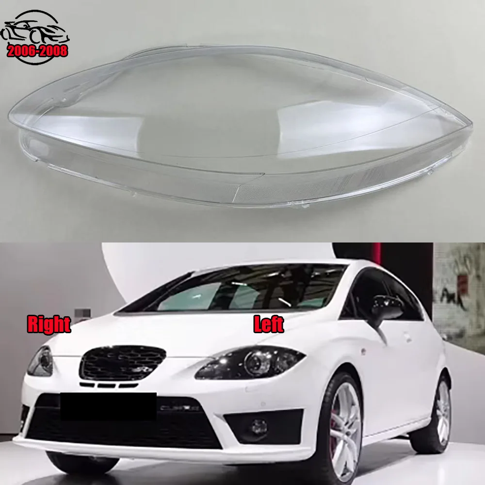 

For Seat Leon 2006 2007 2008 Headlight Cover Transparent Mask Headlamp Lamp Shell Lens Replace Original Lampshade Plexiglass