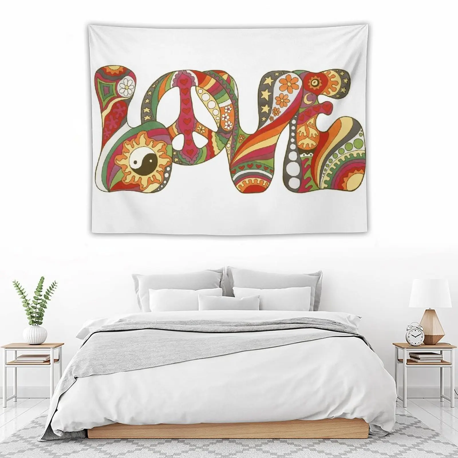 

Vintage Psychedelic Love Tapestry Room Ornaments Aesthetic Home Decor Tapestry