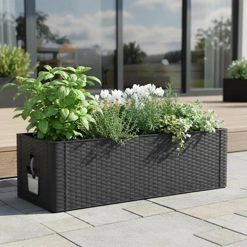 Potager surélevé 100x43x33 cm. Fabriqué avec des matériaux robustes et durables, idéal pour la culture de fleurs, de verdure et de légumes.
