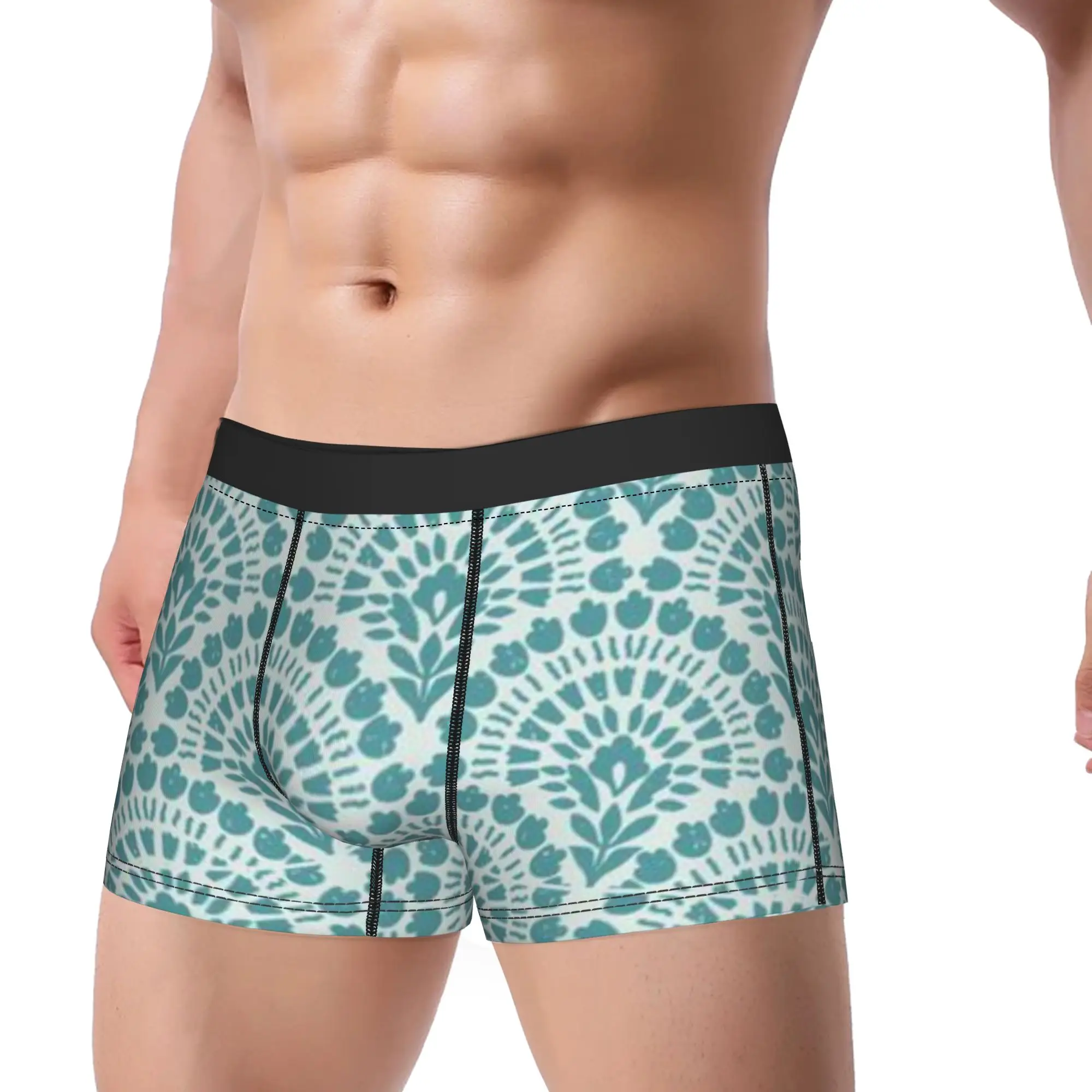 Sector (26) Fan Pattern Underpants Breathbale Panties Men's Underwear Comfortable Shorts Boxer Briefs