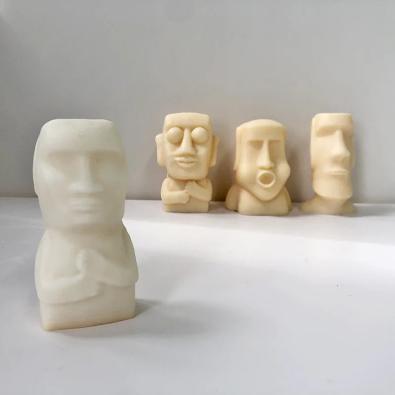 Abstract Stone Man Silicone Candle Mold for DIY Aromatherapy Candle Plaster Ornaments Soap Epoxy Resin Mould Handicrafts Making