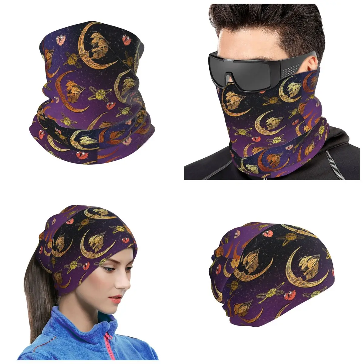Treasured Planets Bandana Neck Gaiter Printed Face Scarf Hiking Fishing Headband For Men Women Adult All Season