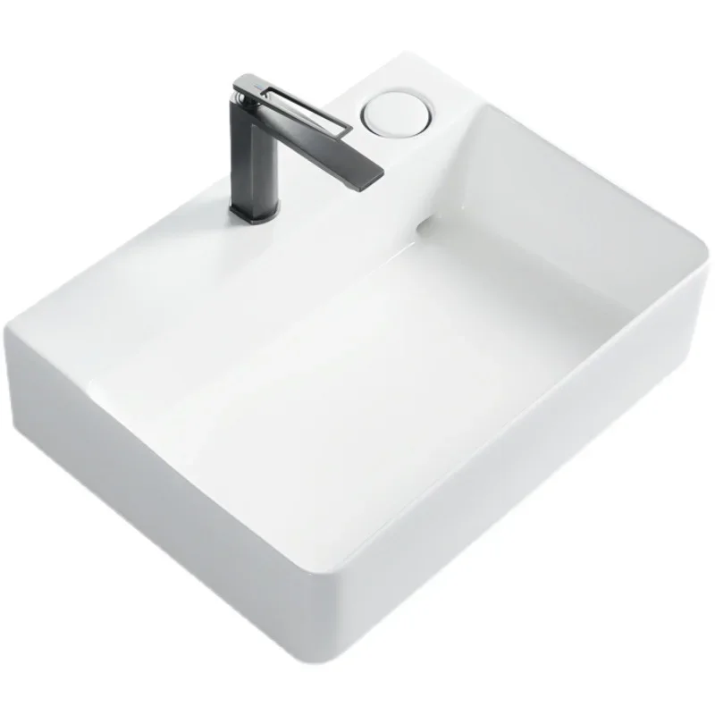 Table basin Hidden side launching Table-controlled Household  Scrub Ceramic basin drains at the back