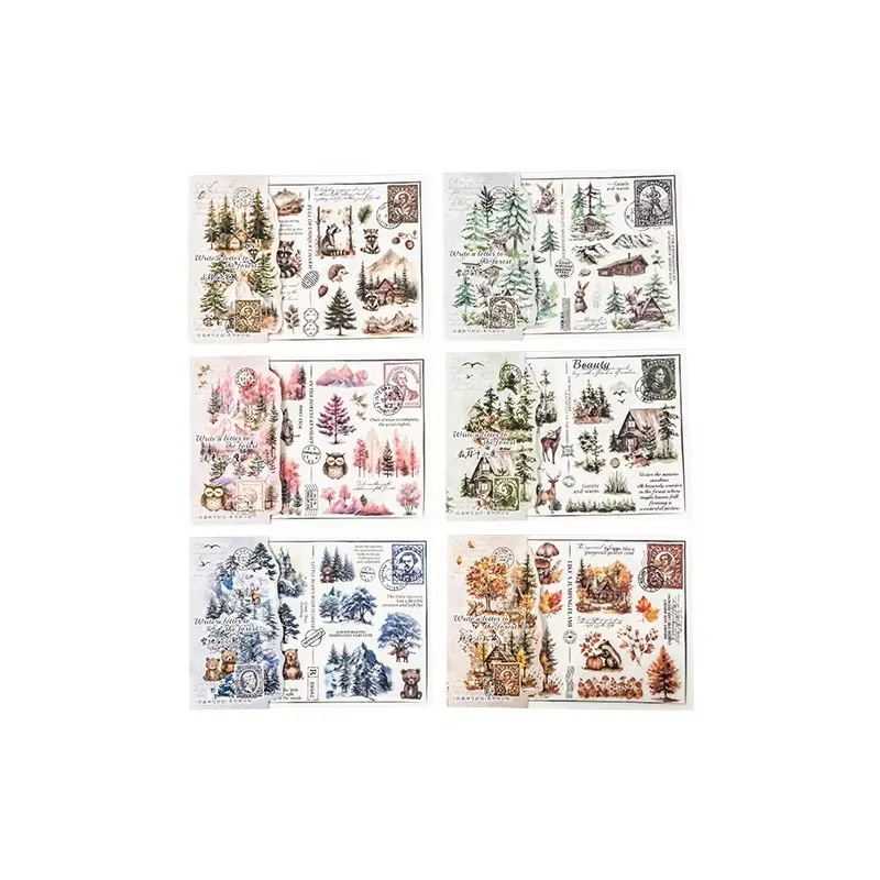2Sheets transfer stickers Handbook pack Write letter forest material Backing PVC Supplies Stationery Scrapbook cut 158*136mm
