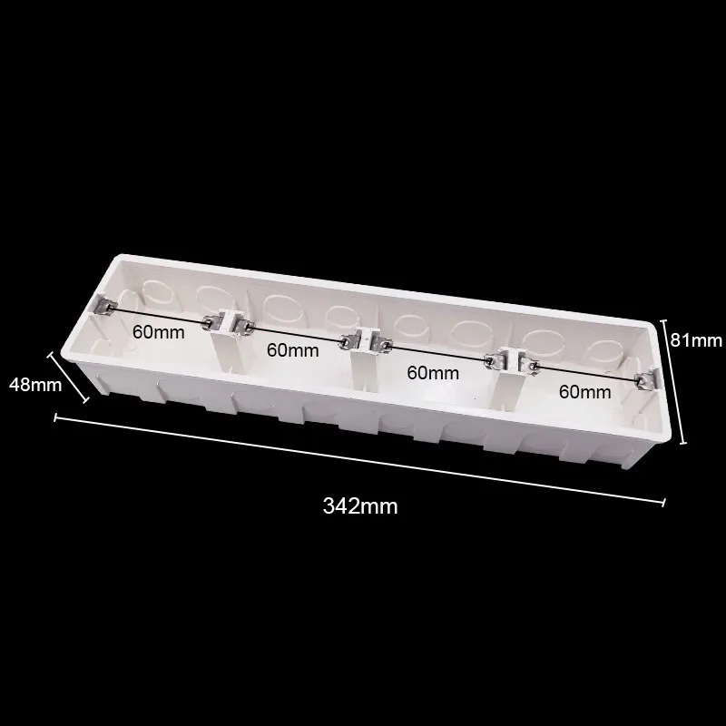 4*86 Type Junction Box Concealed PVC Wiring 4 Gang Switch Socket Four Together Bottom Dark Box