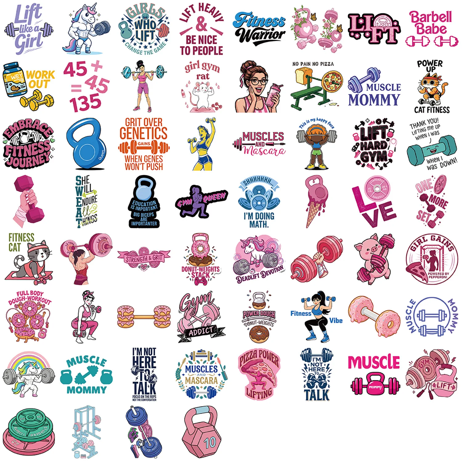 adesivos-de-graffiti-de-desenho-animado-para-exercicios-fisicos-10-30-60-pecas-para-mala-skate-laptop-bagagem-telefone-carro-estilo-diy-pegatinas