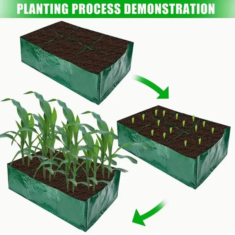New Arrival Eco-Friendly 2-Grid Vegetable Planting Bag Portable Raised Bed Reusable Growing Container for Flower Garden