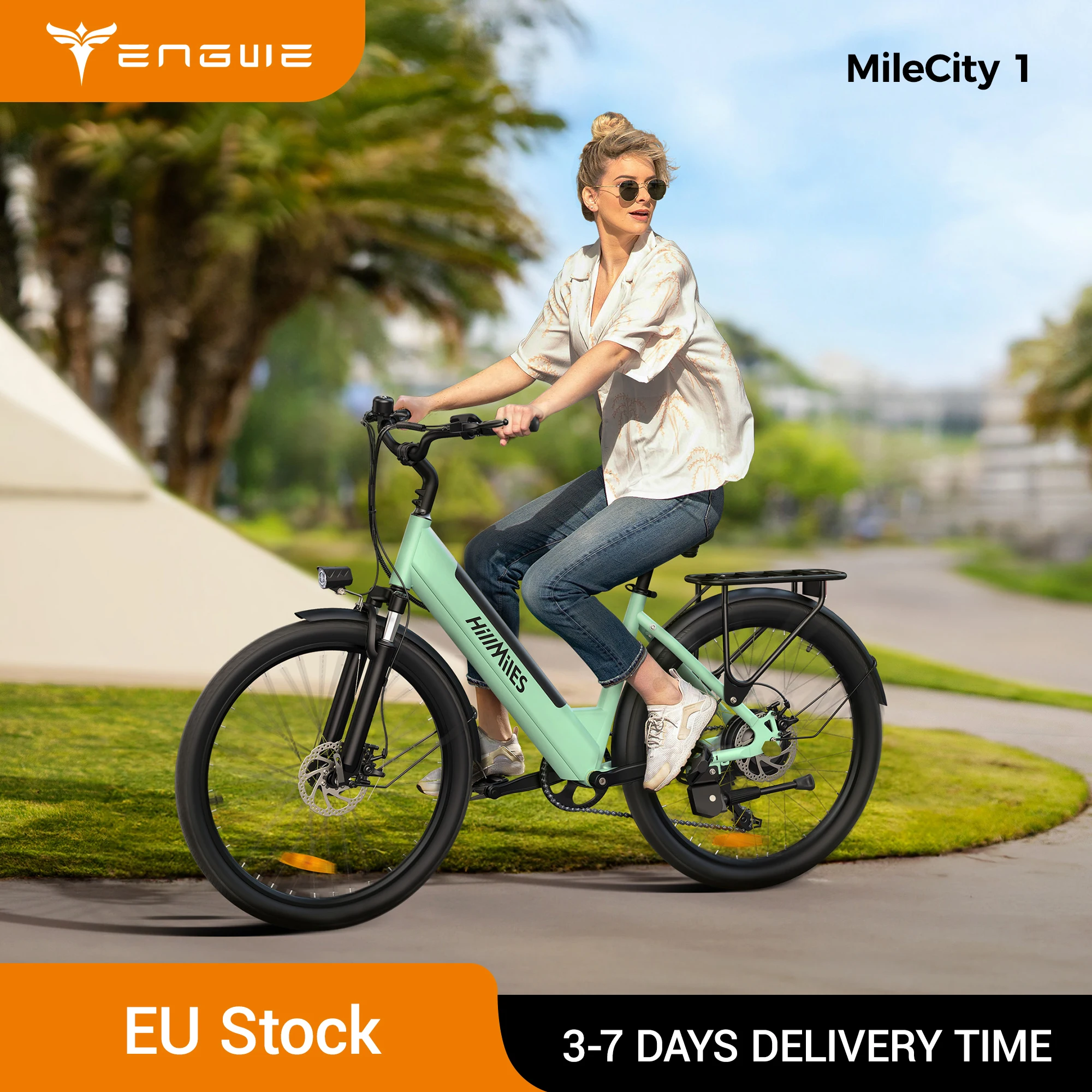 ENGWE MileCity 1 26 "E-Bike for Urban Commute, 120km Range, 250W Motor, 36V 13Ah Battery, Speed 25 km/h, 7 Gears, Disc Brakes