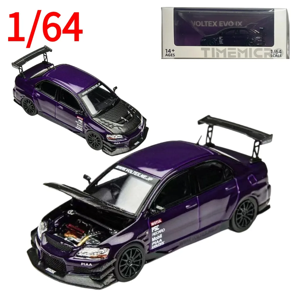 tm-diecast-1-64-scale-lancer-evo-9-metal-purple-openable-car-model-alloy-mitsubishi-play-vehicles-collectible-car-toy-boy-gift