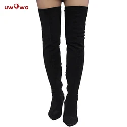 UWOWO 2B Shoes Game 2B  Battler Cosplay Shoes Boots High-Tube Boots Halloween Cosplay