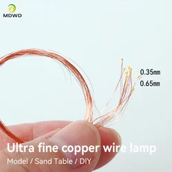 10pcs 0201 Copper Line 200mm SMD Led Light 3v Train HO N OO Scale Pre-soldered Micro Litz Wired LED Leads Wires
