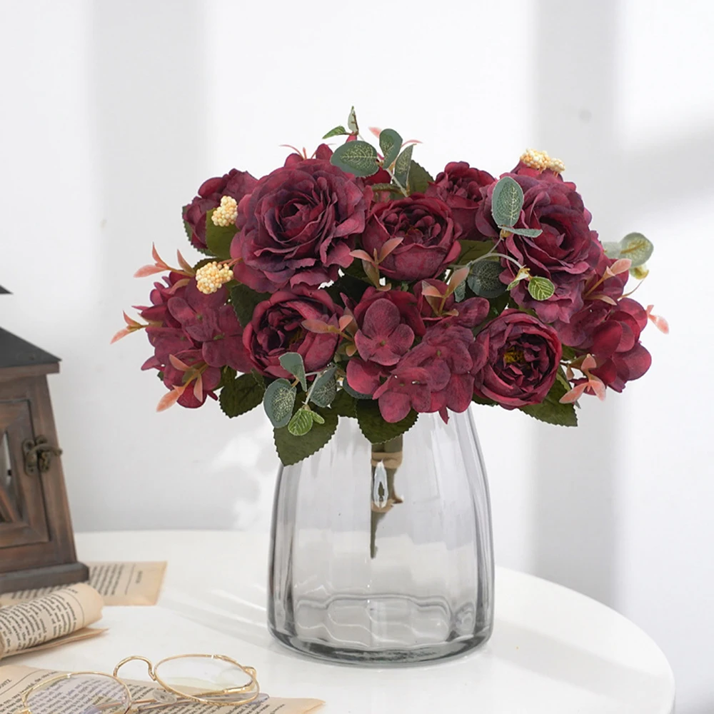 Brand New High Quality Artificial Flower Wedding Decorate Decoration Garden Home Party Silk Artificial Bouquet