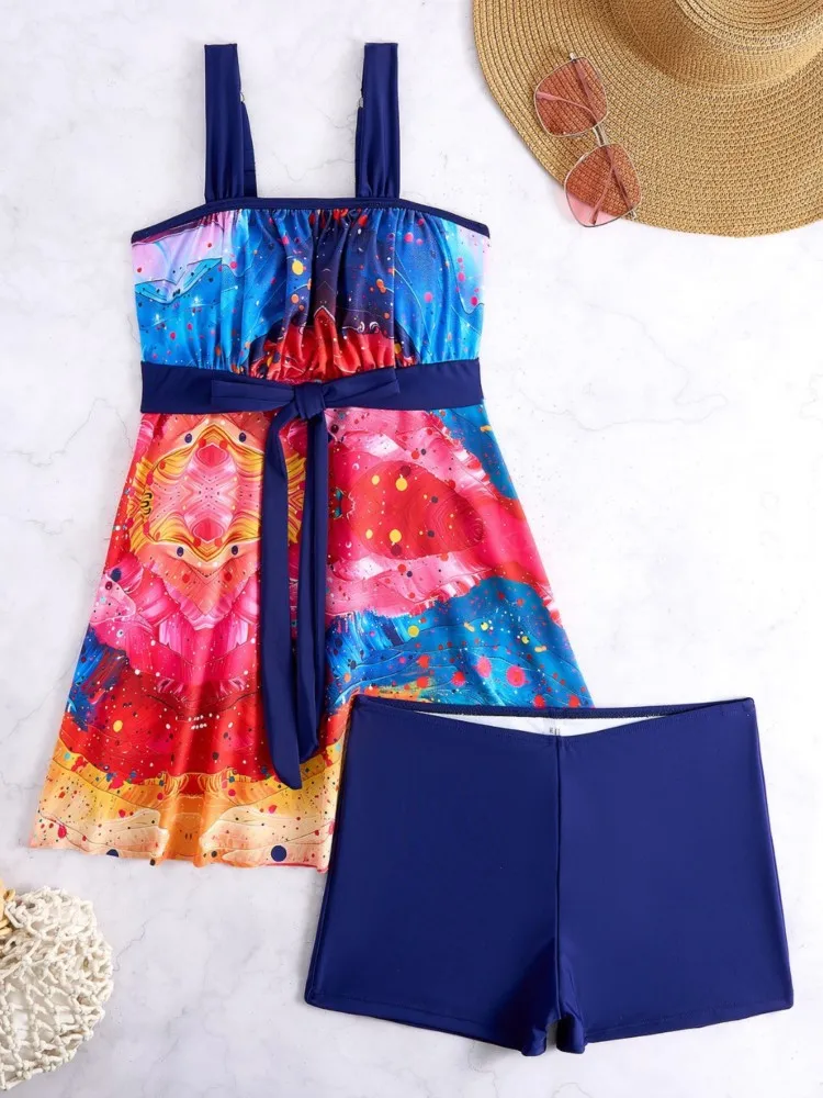 Novo Conjunto de Tankini, Roupa de Banho Sexy para Mulheres, Conjunto de Biquíni Sem Mangas para Praia