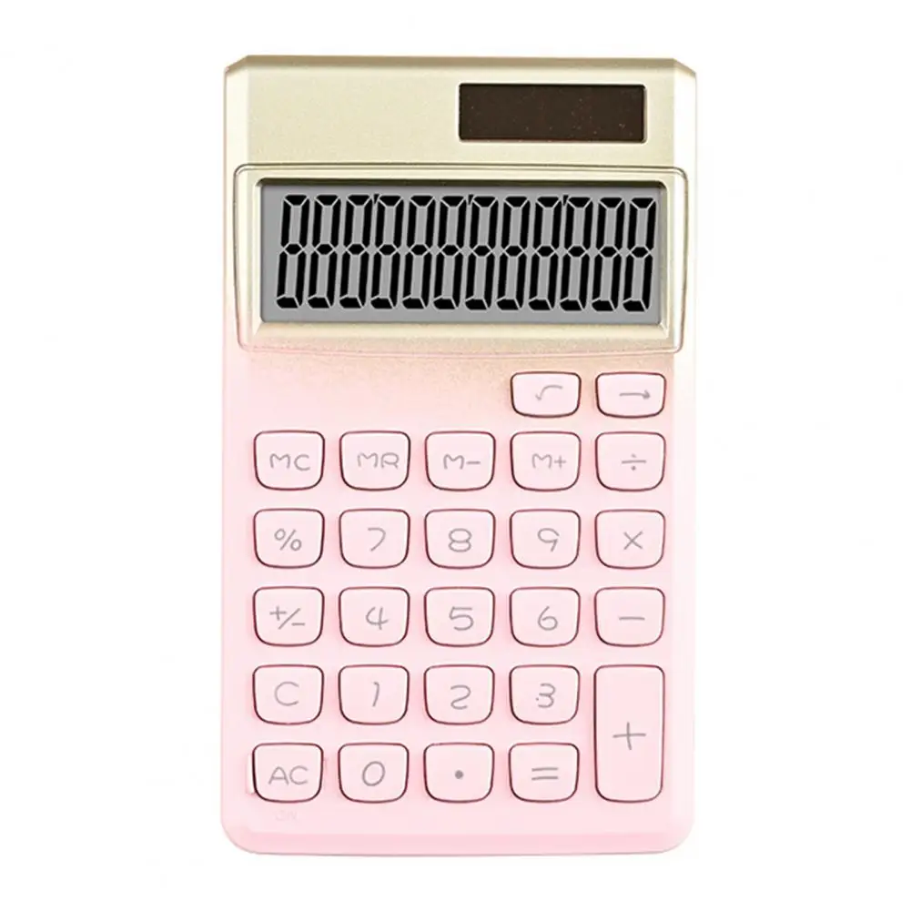 Calculadora Solar Powered com grande display LCD, botões grandes, desligamento automático, claro, portátil, escritório