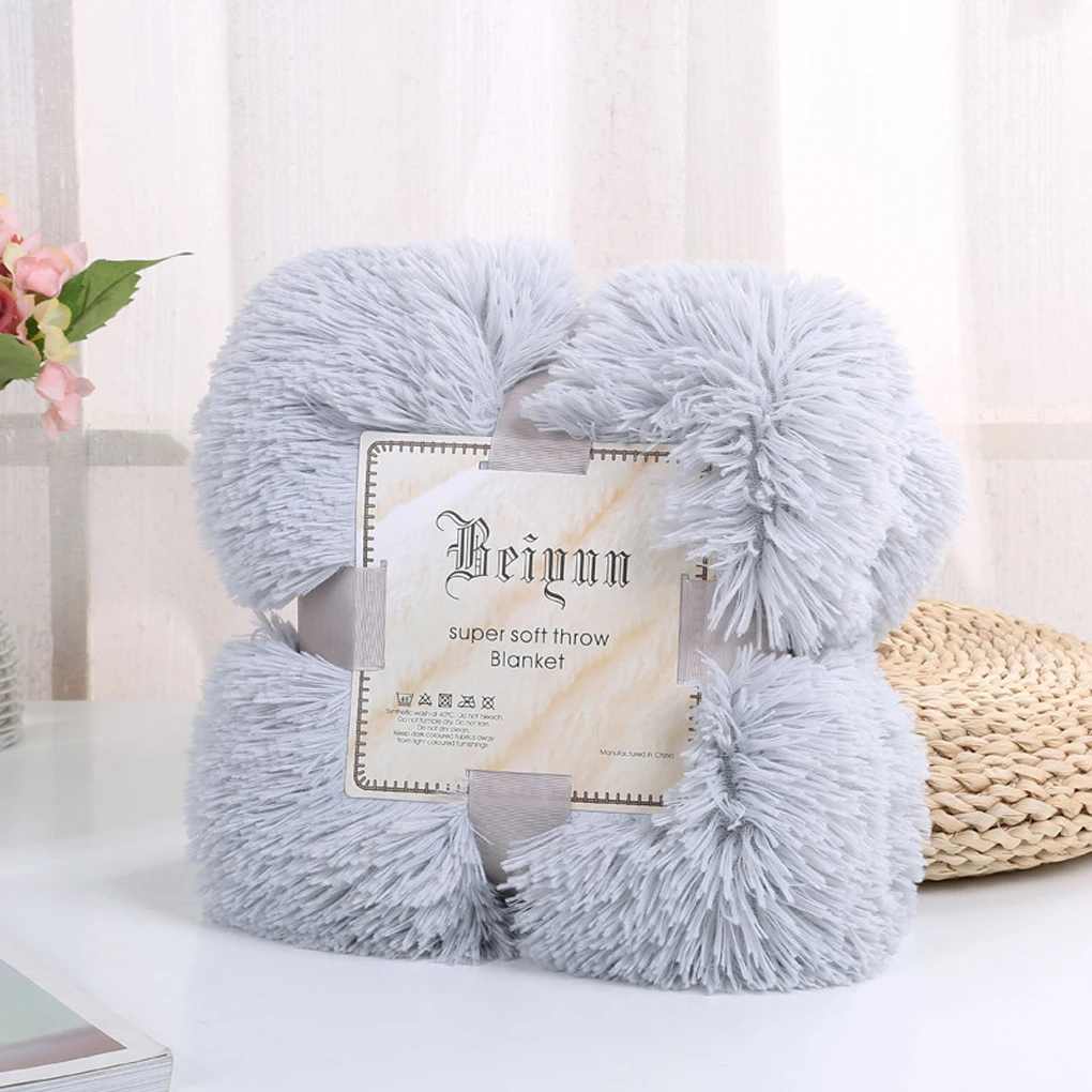 Polyester Multiple Colors Available Blanket For Personalized Style Soft Long Shaggy Throw Blanket off