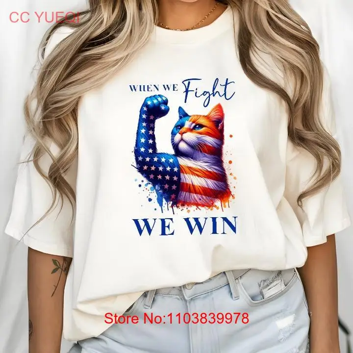 Футболка президента Камалы Харрис, когда мы бояться, голосовать кошачье письмо 2024, выбор США Walz, женская для BEL35