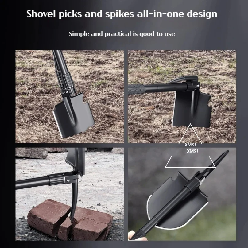 مجرفة حديقة متعددة الوظائف للتخييم، مناسبة للتخييم/الصيد/البقاء على قيد الحياة في البرية، وما إلى ذلك. مجرفة. فأس ومجرفة ثلاثة في واحد