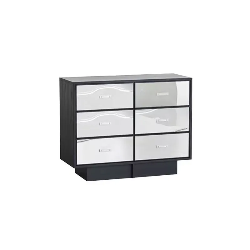 Light luxury modern entrance cabinet, mirror bucket cabinet against the wall, simple bedroom solid wood bedside cabinet,