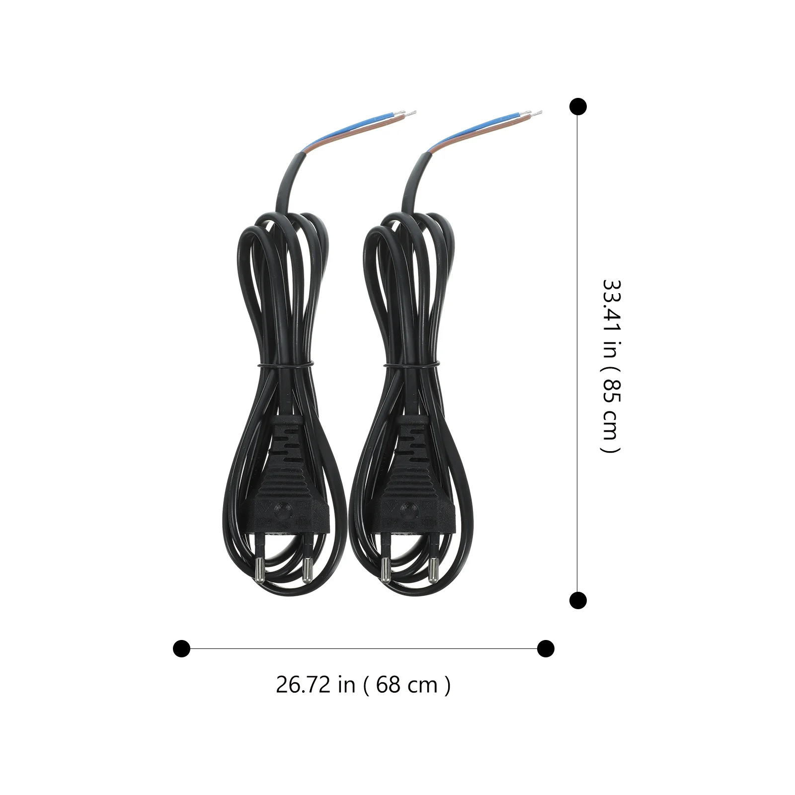 

2Pcs Appliance Cord 5M 2 Prong Plug Replacement Power Supply Cable Stripped Copper Wire Cord for Computer Rice Cooker Machine