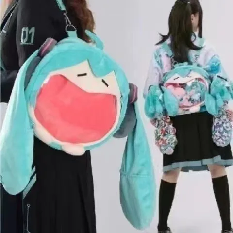 Anime Hatsune Miku Cosplay Plush Backpack Ita Bag Women Bag Shool Student Men Velvet Shoulder Bag Girl Gift