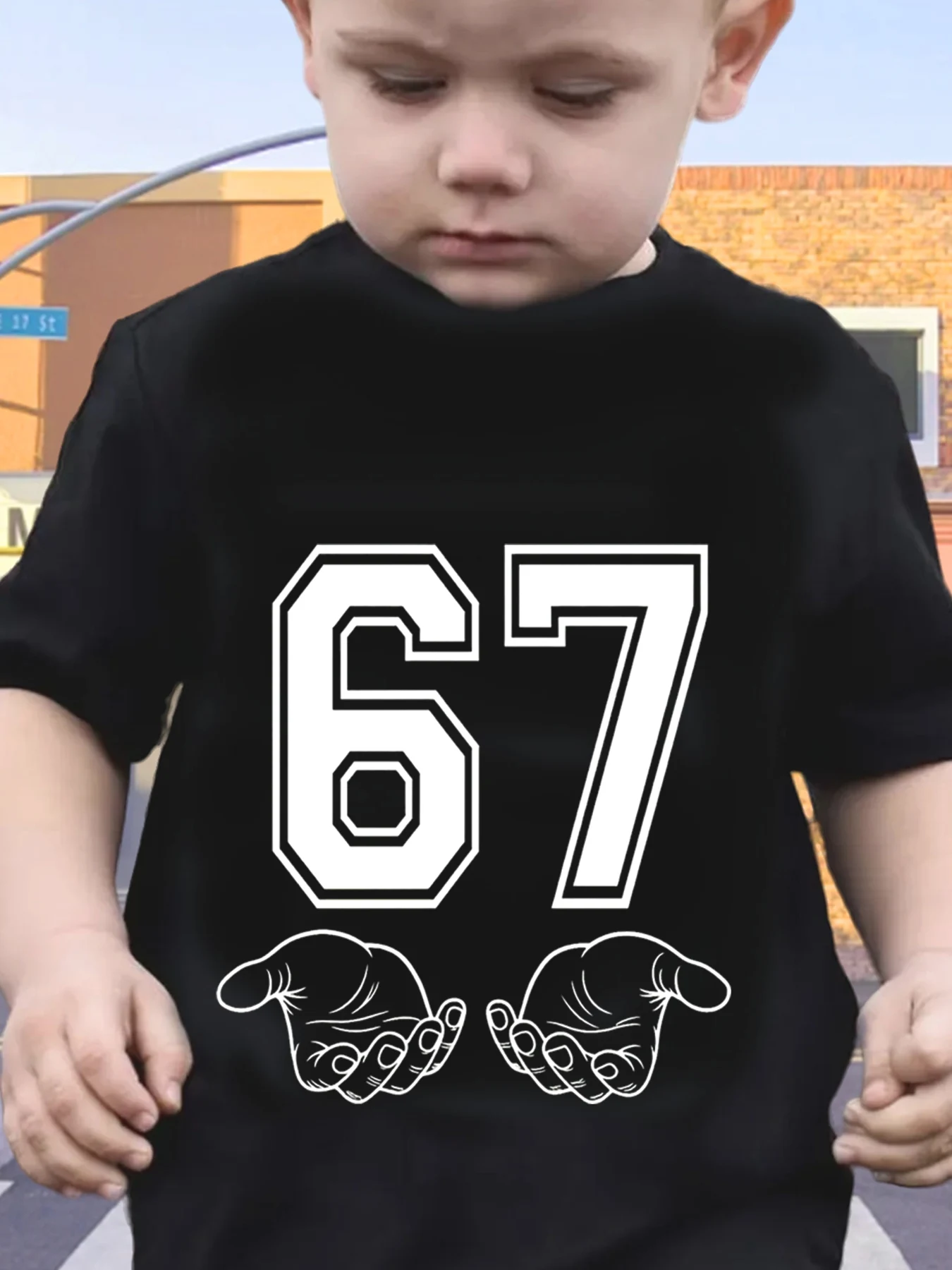 Family Vintage 67 Hand Matching Cotton Tee Parent Boy Girl Soft Summer Crew Neck Short Sleeve Top for Retro Sports Fans Tops