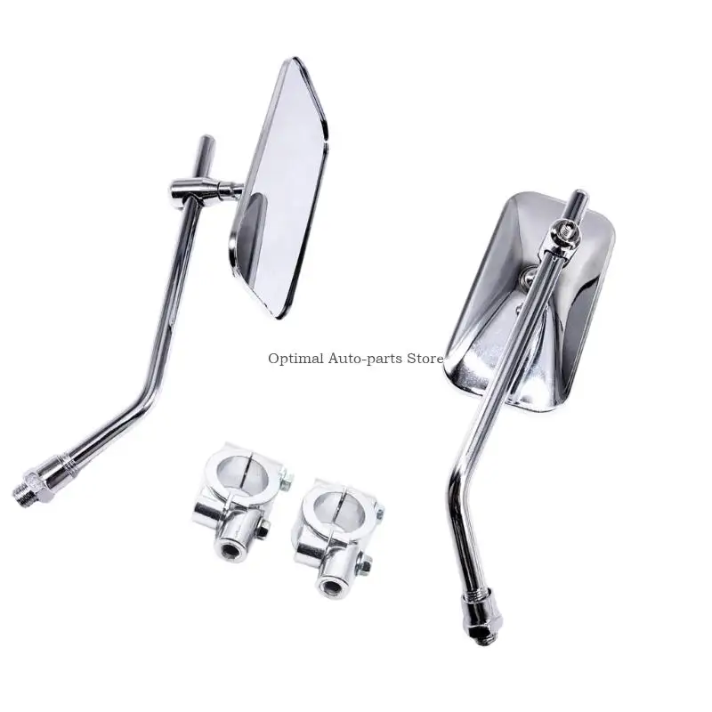 Retro Design Iron and Plastic Motorcycle Mirrors for Wide Visibility and Enhanced Safety Riding Experience 1 Pair