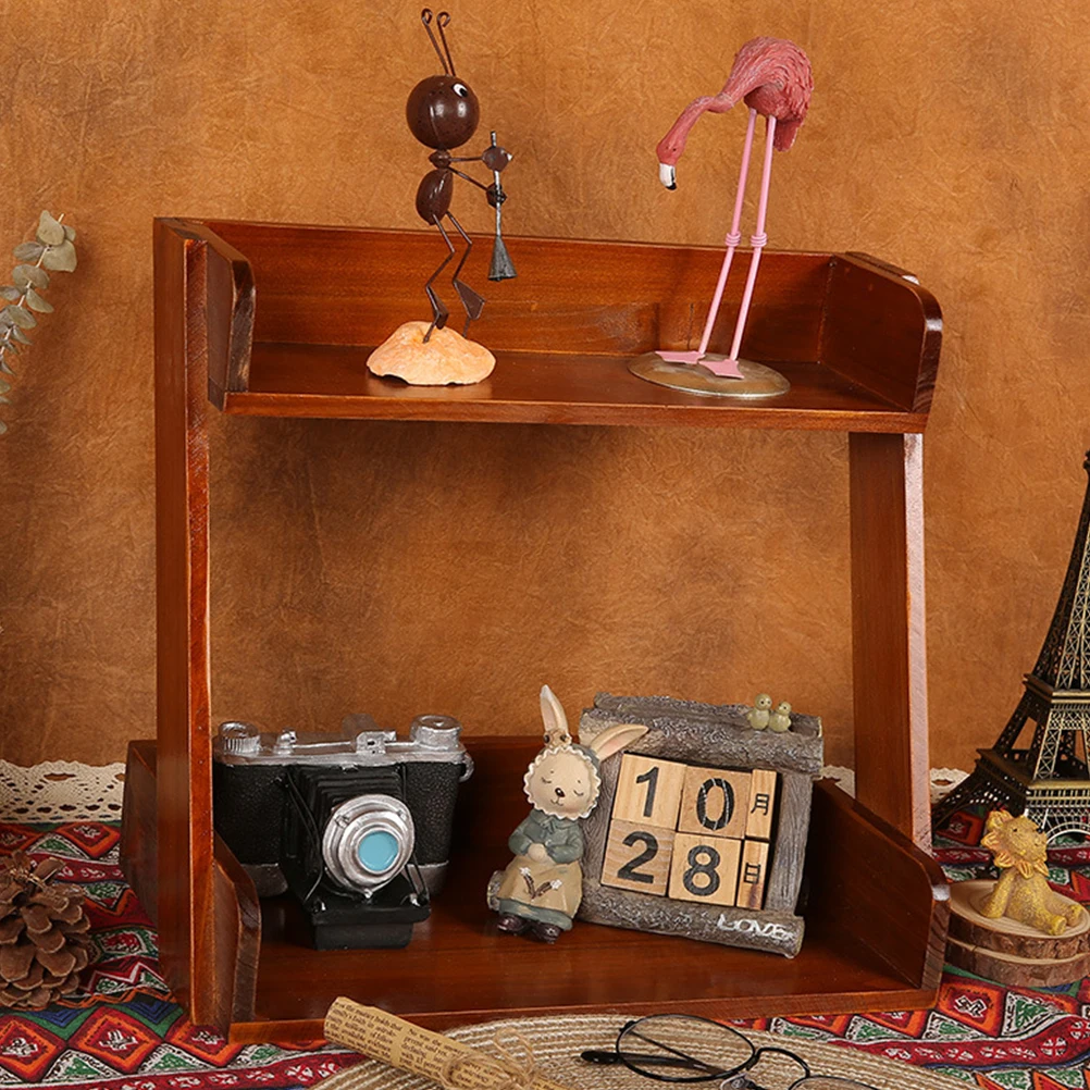 

Desktop Storage Shelf Layered Desk Rack Bookshelf Holder Office Skincare ganizer Multi Functional Pencil Cup St