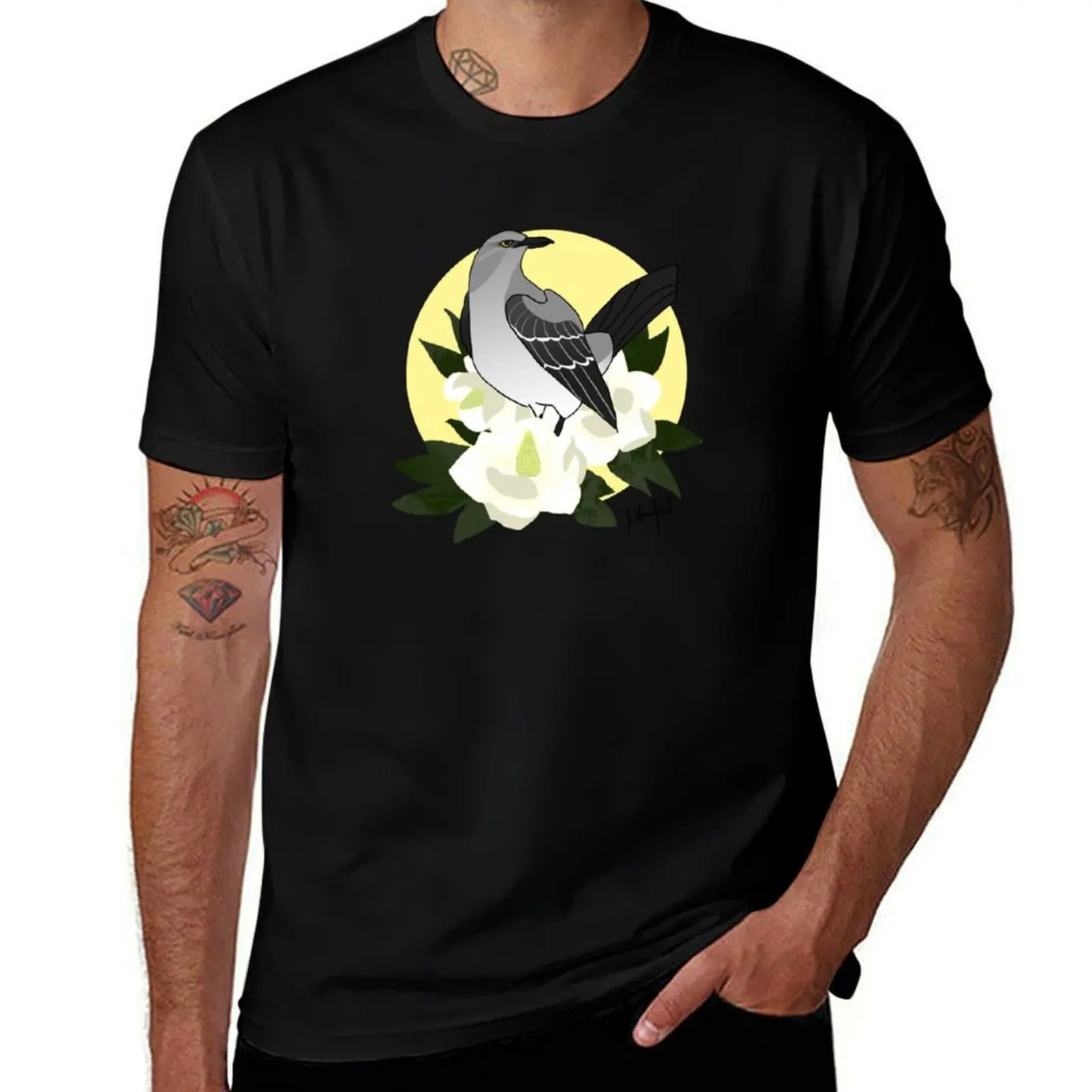 Mississippi Mockingbird and Magnolia T-Shirt Work Utility Casual Tee Shirt T-Shirt