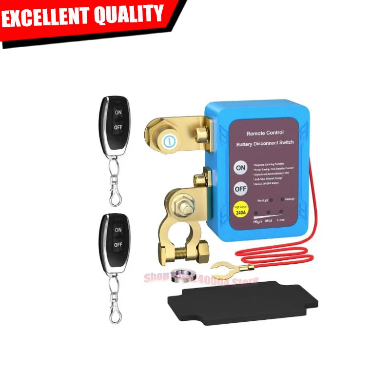 12V Remote Battery Disconnect Switch Power Cut-off Switch Anti-leakage Leakage Protection Device For Universal Car Truck