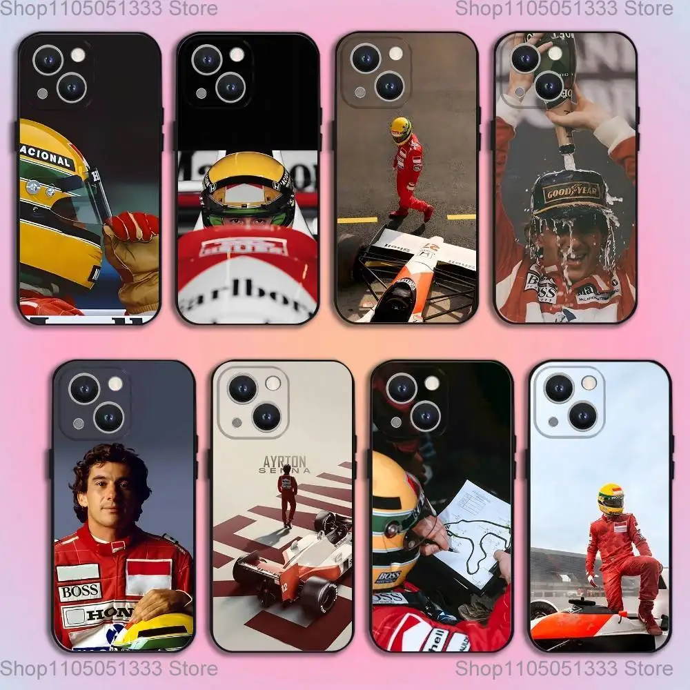 

Helmet Racing A_yrton S-Senna_S Phone Case For iPhone 16,15,14,13,12,11,Pro,XS,Max,XR,Plus,E,SE4,Mini Black Soft Cover