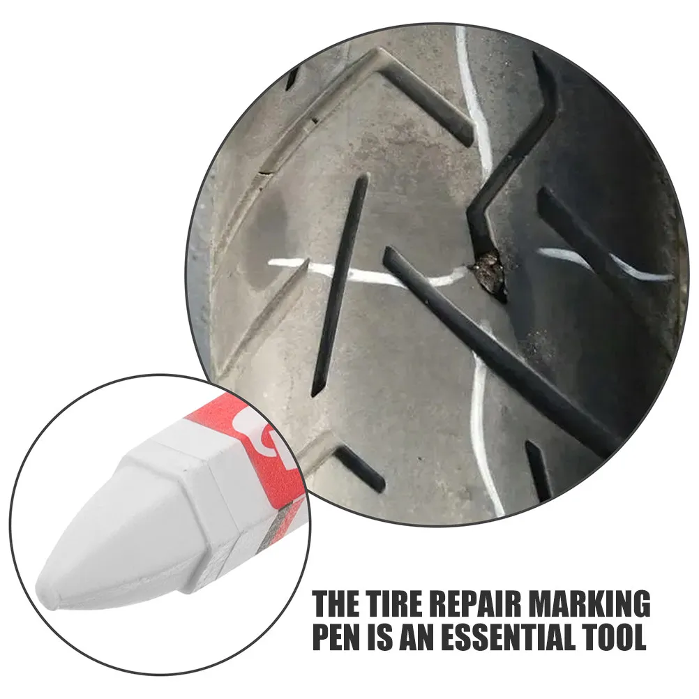 

3Pcs Tire Repair Pen White Wax Marking Crayon for Car Tire Repair DIY Mechanics Portable Multi Use Automotive Marking Tool