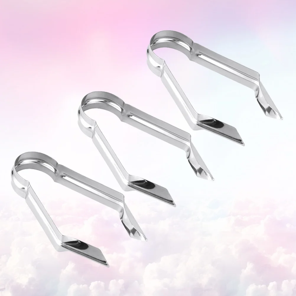 

3pcs Stainless Steel Fruit Corer Tool Pineapple Strawberry Remover Vegetable Repairer Kitchen Gadget Hanging Design Silver