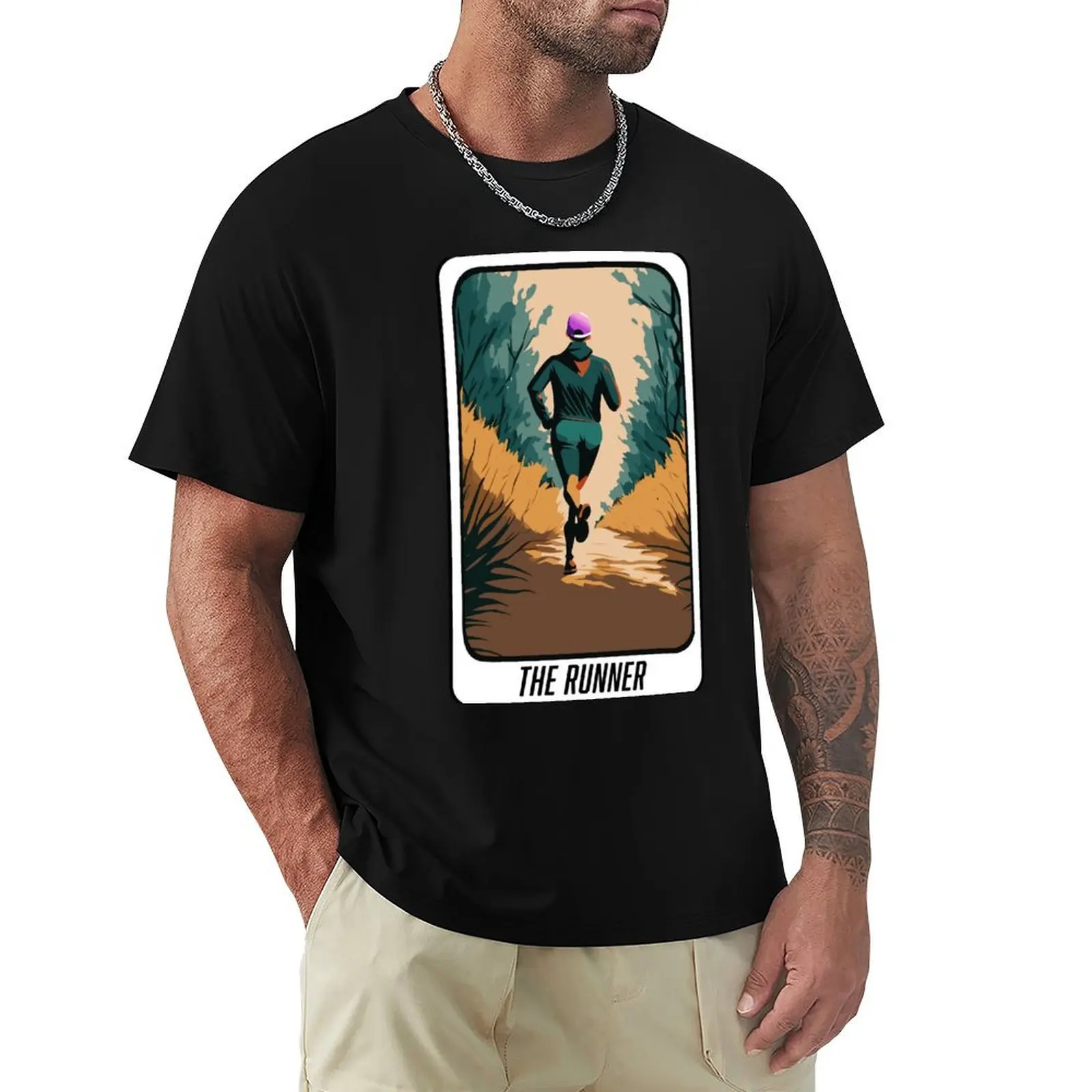 The Runner Tarot Card T-Shirt Long Lasting Casual T-Shirt
