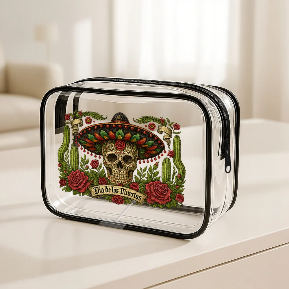 حقيبة أدوات الزينة الشفافة من ديا دي لوس مورتوس.