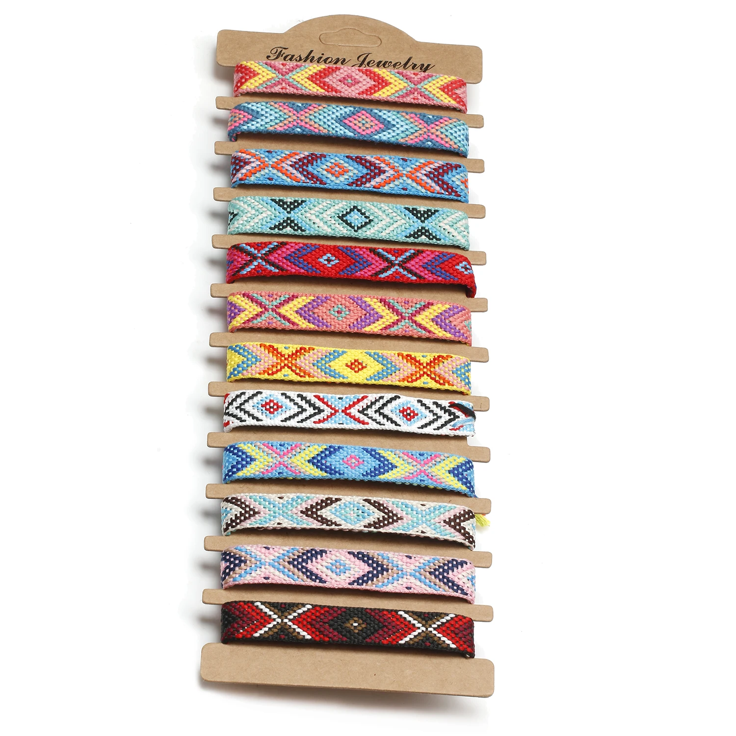 Boho 12PCS Multicolor Embroidery String Handwoven Friendship Bracelet Women Wholesale 2022 New Fashion Handmade Jewelry Present