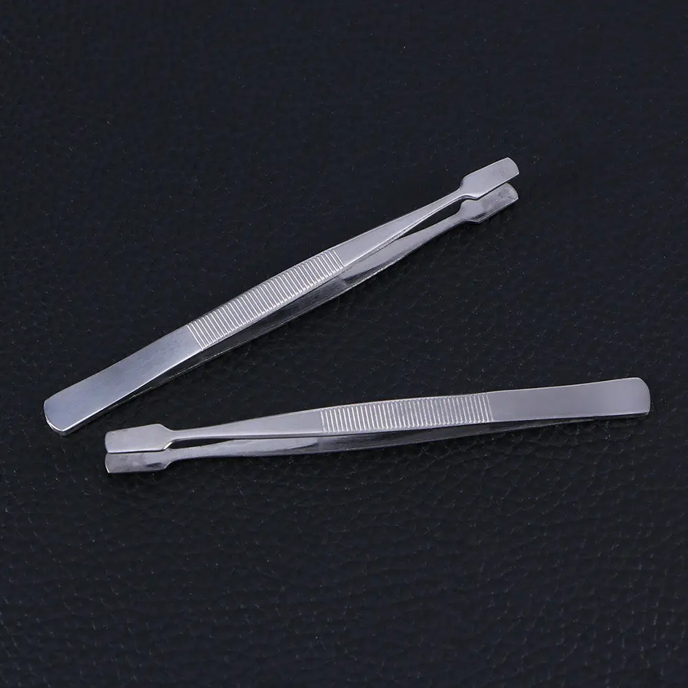 Stainless Steel Stamp Tweezer Lightweight Ergonomic Concavoconvex Handle Non Slip Precision Tip for Stamps Beads False Eyelashes