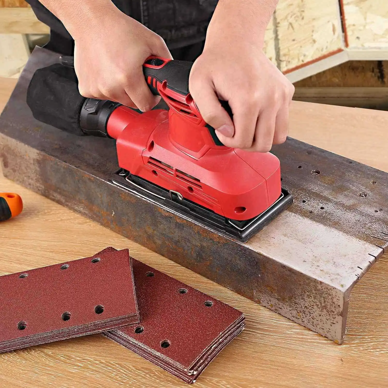 Feuilles de papier abrasif carrées pour ponceuse, outils de polissage du bois, disque à boucle à crochet, 30 pièces, 95x185mm