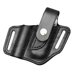 Multi-functional PU Leather Sheath Waist Holster Belt Loop Organizer Pouch Storage Pocket Bag for Lighter Flashlight Tools