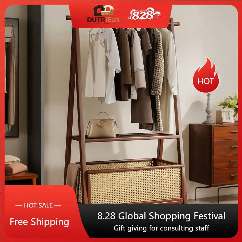Vintage Storage Clothes Rack Movable Design Nordic Bedroom Clothes Rack Hanger Apartments Colgadores De Ropa Furniture Home