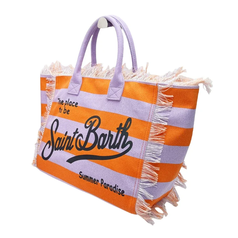 

Striped Large Capacity Women's Handbag Lightweight Luxury Brand Fashionable High-quality Canvas Bag Daily Commuting Casual Bag