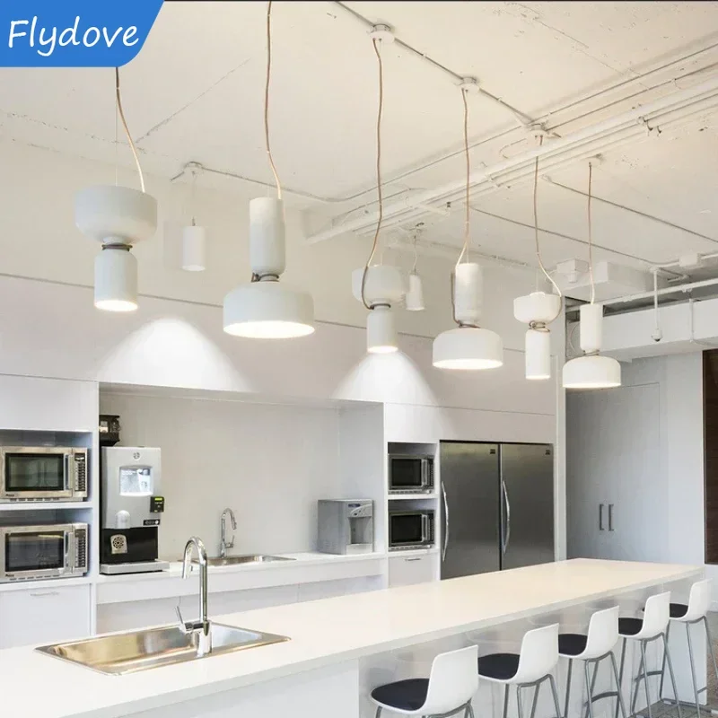 Nordic Danish Designer Bar Counter Restaurant Chandelier Forged Iron Lampshade LED Lighting Study Headboard Interior Decoration