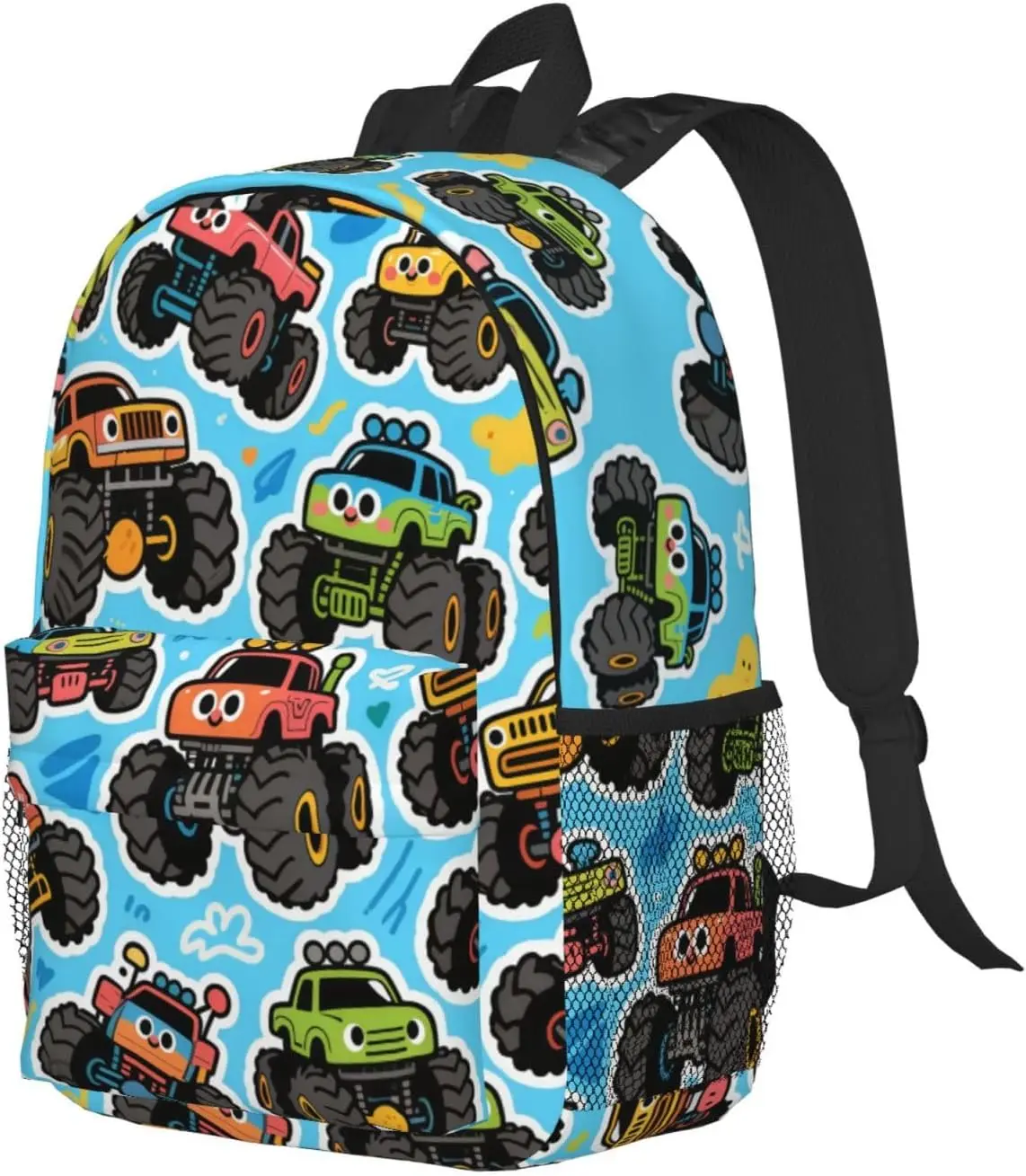 Monster Truck School Bag for Teens Boys and Girls Book Bags Cute Water Proof Backpacks for Kids Lightweight Child Bookbag