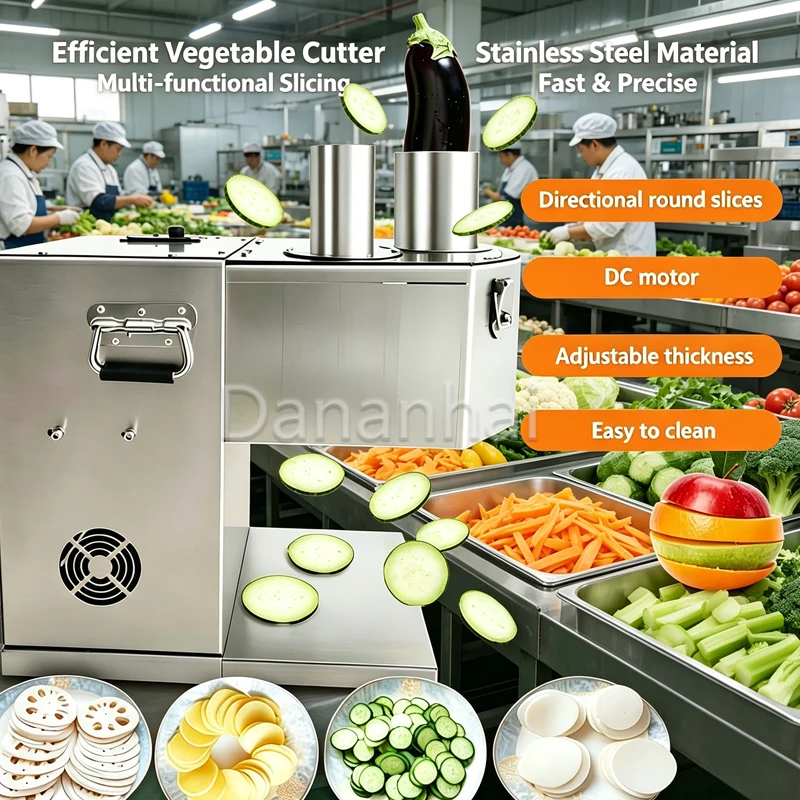 Commercial Stainless Steel Potato Tomato Lemon Slicer - Vegetable Fruit Cutter Section Machine for Kitchen