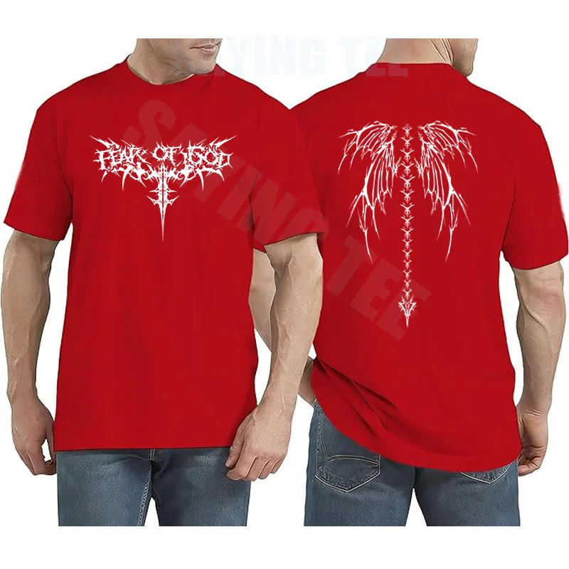 Y2K Wing Tattoo Metal Rock Streetwear T-Shirt aus weicher Baumwolle, cooler Humor, dunkle Gothic-Grafik, Bekleidung für Herren, kurzärmelige T-Shirts – Detail 14