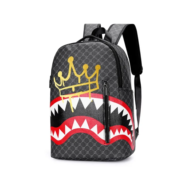 Nueva Mochila Doble Casual con Diseño de Tiburón, Gran Capacidad, para Hombre, para Negocios, Universidad, Escuela, Viajes