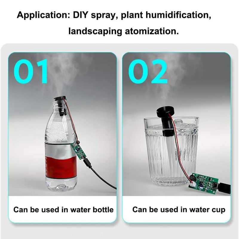 USB Umidificação Unidade Placa de Circuito, Atomização Disco, Mirco Interface, DIY Casa, Pacote de 6, DC, 5V