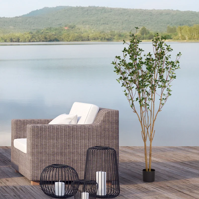 Faux Black Olive Tree 160Cm Tall Artificial Indoor Tree With Natural Trunk And Realistic Leaves For Home Or Office Decor 1Pc/S