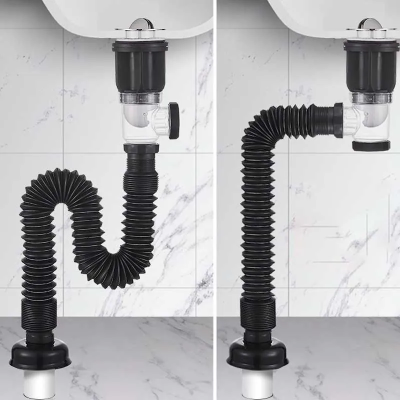 1-3 قطعة متعددة الوظائف العالمي استنزاف حوض غسيل اليد استنزاف الأنابيب حوض استنزاف الأنابيب غير لاصق المطبخ استنزاف تمديد الأنابيب #2